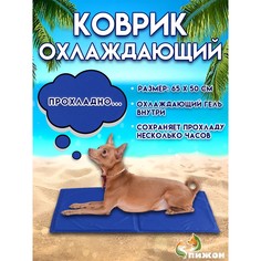 Коврик охлаждающий (гель+губка), 65 х 50 см, синий Пижон