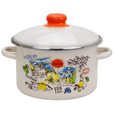 Кастрюля 3,0л греческая кухня Эмаль ТМ