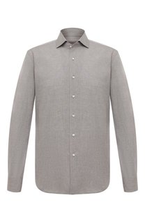 Рубашка из хлопка и льна Corneliani