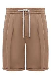 Шорты изо льна и хлопка Brunello Cucinelli