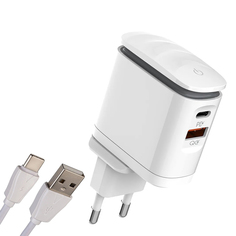 Зарядное устройство Ldnio A2423C 2xUSB + кабель Type-C White LD_C3457