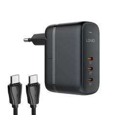 Зарядное устройство Ldnio Q367 3xUSB-C 3.3-20V 65W + кабель PD Black LD_C3474