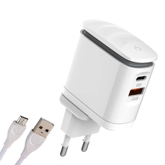 Зарядное устройство Ldnio A2423C 2xUSB + кабель MicroUSB White LD_C3455