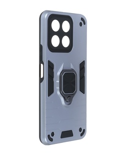 Чехол DF для Honor X8a с магнитом и кольцом Silver hwArmor-02