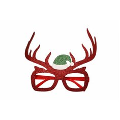 Карнавальные очки Рога оленя с колпаком красные Сфера