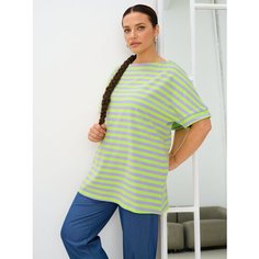 Футболка maxroses, размер 4XL, зеленый, фиолетовый