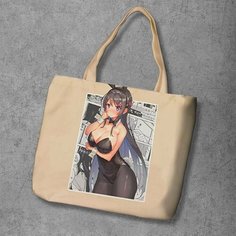 Сумка шоппер Anime Dakimakura, фактура рельефная, мультиколор
