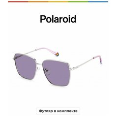 Солнцезащитные очки Polaroid, серебряный, серый