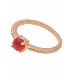 Кольцо помолвочное Lotus Jewelry, агат, размер 18, бордовый