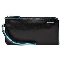 Сумка клатч PIQUADRO Blue Square, фактура гладкая, черный, голубой