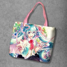 Сумка шоппер Anime Dakimakura, фактура рельефная, мультиколор