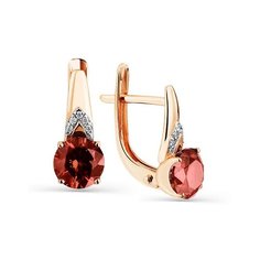 Серьги Master Brilliant, золото, 585 проба, гранат, золотой, красный Мастер бриллиант