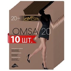 Колготки Omsa, 20 den, 10 шт., размер 4/L, серый