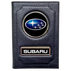 Обложка для автодокументов SUBARU, черный