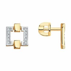Серьги Яхонт, золото, 585 проба, бриллиант, бесцветный