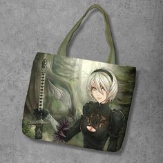 Сумка шоппер Anime Dakimakura, фактура рельефная, мультиколор