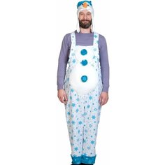 Карнавальный костюм "Снеговик" тк - плюш, взрослый, размер L (52-54/рост 182 см.) КАРНАВАЛОФФ