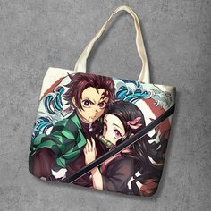 Сумка шоппер Anime Dakimakura, фактура рельефная, мультиколор