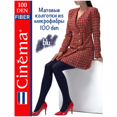 Колготки Cinema Fiber, 100 den, размер 3, синий