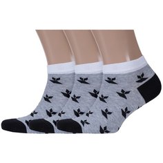 Носки RuSocks, 3 пары, размер 25-27 (39-42), серый