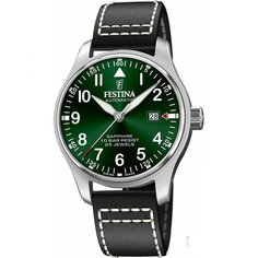 Наручные часы FESTINA Swiss Made, зеленый, серебряный