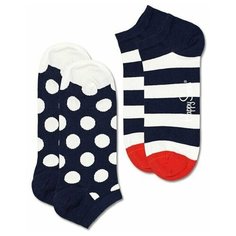 Носки Happy Socks, 2 пары, 2 уп., размер 25, синий, мультиколор