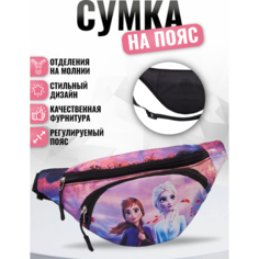 Сумка поясная , фактура гладкая, фиолетовый