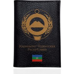Обложка для паспорта , черный, золотой