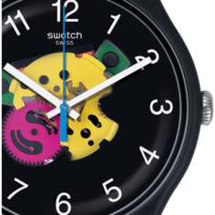Наручные часы swatch, черный, мультиколор