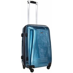 Чемодан Rion+ 416-53EMD, 52 л, размер M, серебряный, зеленый