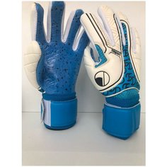 Вратарские перчатки , белый, голубой