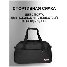 Сумка спортивная , 20 л, 45х25х20 см, ручная кладь, черный