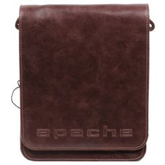 Сумка планшет Apache, фактура гладкая, коричневый
