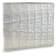 Кошелек Exotic Leather, фактура под рептилию, белый, серый