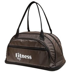 Сумка спортивная Forte, 20х35х50 см, ручная кладь, коричневый, зеленый
