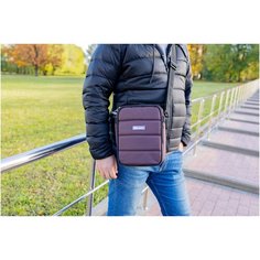 Сумка таблетка BAG&city, фактура зернистая, коричневый