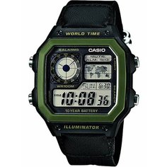 Наручные часы CASIO Collection AE-1200WHB-1B, черный, зеленый