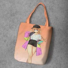 Сумка шоппер Anime Dakimakura, фактура рельефная, мультиколор