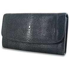 Портмоне Exotic Leather, фактура зернистая, черный