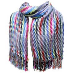 Шарф Crystel Eden,150х45 см, белый, голубой