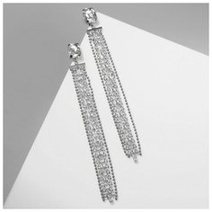 Серьги с подвесками Queen Fair, белый, серебряный