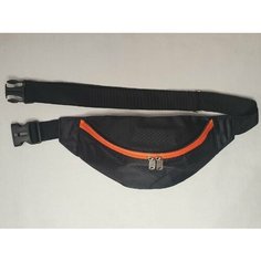 Сумка поясная Kronbag, фактура гладкая, черный, оранжевый