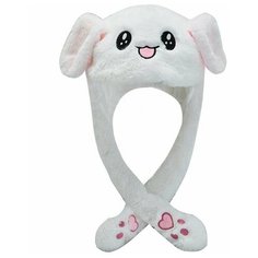 Парик карнавальный - Шапка зайка, из полиэстера, белого цвета, 1 шт Sweet Home