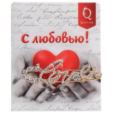 Брошь Queen Fair, стразы, белый