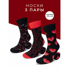 Носки Мачо, 3 пары, размер 43-46, красный, черный, белый