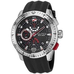 Наручные часы NAUTICA Chrono, черный, серебряный