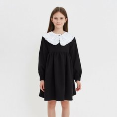 Школьное платье Minaku, размер 140 см, черный