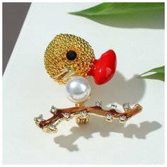 Брошь Queen Fair, стразы, пластик, эмаль, мультиколор