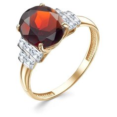 Кольцо Гранат, красное золото, 585 проба, фианит, топаз, размер 17 Granat
