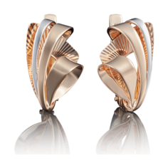 Серьги PLATINA, красное золото, 585 проба, золотой